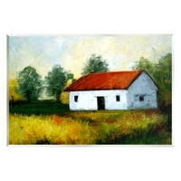 Stupell Industries Countryside Meadow Cottage Pejzažno slikanje Umjetnost Umjetnička umjetnost Umjetnički print,