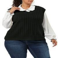 Jedinstveni prijedlozi ženski pulover Plus size, prsluk s izrezom u obliku slova u, karirani elegantni džemper