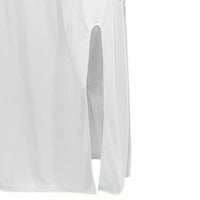 Rasprodaja Plus size, modna ženska ljetna ležerna Haljina Bez rukava s okruglim vratom bez leđa, Bijela;