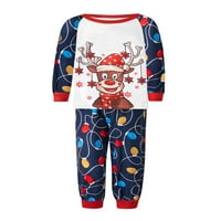 Hirigin Božićna obiteljska odgovarajuća pidžama odjeće za odrasle djece dugi rukav tiskani vrhovi +svjetla hlače