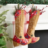 Pioneer Woman set crvenih cvjetnih božićnih čarapa, 20