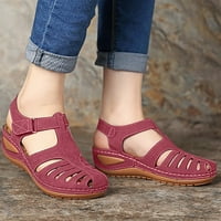 Ženske sandale sa šupljim zatvorenim nožnim prstima, Vintage neklizajuće sandale od meke kože visoke kvalitete