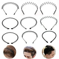 Metalna traka za glavu proljetna valovita traka za kosu za muškarce i žene sportski obruč za kosu neklizajuća