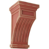 Ekena Millwork 1 2 W 1 2 D 10 H fleted Wood Vintage Decor Corbel, spasilačka crvena