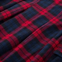 Yubnlvae hlače za muškarce muški modni škotski stil pletena kontrastna boja u obliku džepnog suknje crvena crvena