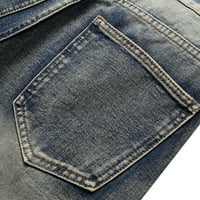 CacomMark pi muške kratke hlače za čišćenje patentnih zatvarača elastična vitka traper kratki kratki kratke hlače