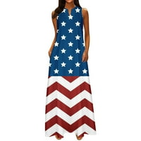 Topovi za žene 4. srpnja, majica s američkom zastavom, Zvjezdani top, Ležerne haljine s printom Dana neovisnosti
