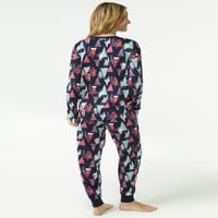 Ženski gornji dio za spavanje s dugim rukavima i Pidžama za trčanje od 2 komada, veličine do 3 inča