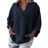 SunhillsGrace majice za žene boho ženske pulover s V-izrezom pamuka dugih rukava kaftan dame vrećice baggy bluza