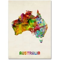 Zaštitni znak mumbo akvarelna Karta Australije ulje na platnu Michaela Tompsetta
