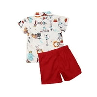 Malini dječaci dječaci Ljetna odjeća kratki rukavi crtani morski morski pas majice majice vrhovi + solidne boje