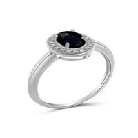 1. Karatni safirni prsten i bijeli dijamant