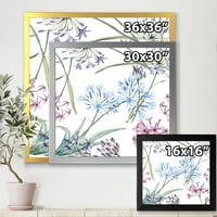 Dizajnerska umjetnost živopisno ljetno divlje cvijeće na bijeloj pozadini uokvireni tradicionalni umjetnički tisak