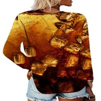 Ženska majica s printom mjehurića piva majica s dugim rukavima ženska labava bluza od tunike ležerna Majica U