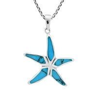 Šarmantna ogrlica od plave tirkizne i srebrne morske zvijezde
