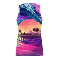 Muške majice na rasprodaji na rasprodaji na plaži sportski dresovi s havajskim printom s okruglim vratom ljubičasta