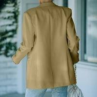 Sako za žene Plus size rasprodaja ženska jednobojna jakna s odbijenim ovratnikom kaput dugih rukava gornja odjeća