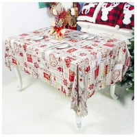 Božićni stolnjak - tkanina s printom božićnih svitaka od poliestera, svečani pokrivač stola za božićnu kuhinju,