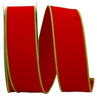 Papirnata baršunasta božićna vrpca od poliestera u crvenoj boji, 10 inča 2,5 inča, 1 pakiranje