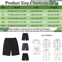 Muške kratke hlače ljetne jednobojne hlače s džepovima i vezicama, labave Ležerne sportske ravne vezene kratke