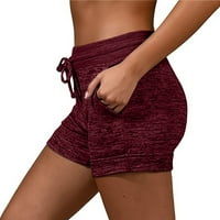 Seksi joga kratke hlače žene visokog struka, jednobojne, na vezanje, za fitness, teretanu, trčanje, Ležerne sportske