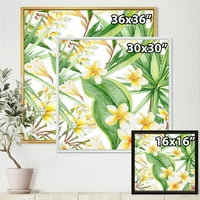 Žuto cvjetovi i tropsko lišće VII uokvireno slikarstvo platno umjetnički tisak