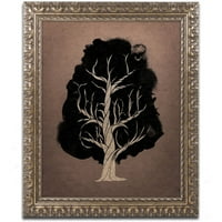 Zaštitni znak likovna umjetnost 'Neka stablo raste' platno umjetnost Roberta Farkasa, zlatni ukrašeni okvir