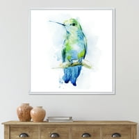 DesignArt 'colibri ptica na grani' Tradicionalno uokvireno platno zidne umjetničke ispis
