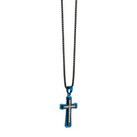 Ogrlica s privjeskom od Plavog Križa s dijamantima od nehrđajućeg čelika od nehrđajućeg čelika za muškarce