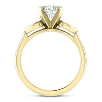 Zaručnički prsten od 18k zlata s prirodnim dijamantom i moissanitom od 1,10 karata