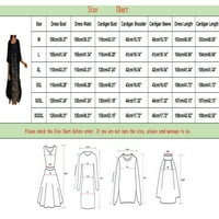 Boho haljina za žene modni šifon print dva set mini haljina crna xxxxl