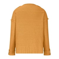 Pleteni puloveri u obliku kroja, Džemperi za žene, jesen i zima, dugi rukavi s ovratnikom na kopčanje, labavi