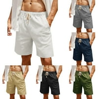 Muške kratke hlače s elastičnim strukom, ljetne široke široke Ležerne hlače s džepovima, crne 3 inča