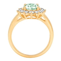 Ovalni rez od 2,72 karata-imitacija zelenog Halo dijamanta-14k žuto zlato-zaručnički prsten