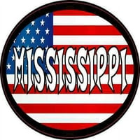 4in 2,5in ovalna američka zastava Mississippi naljepnica