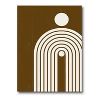 DesignArt 'terakota minimalistička boho duga sa suncem' Moderno platno zidne umjetničke tisak
