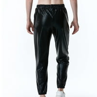 ; Muške hlače Plus veličine, muške trenirke s rastezljivim printom, hlače s kravatom, crne 14