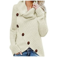 Žene Jesenske džempere haljine za žene vruće prodajne zazor Žene gumb Dugi rukavi džemper pulover Pulover Tops