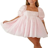 Glonme dame ljuljaju labavu haljinu od majice Ljeto jednostavne plaže kratke mini haljine cvjetni print Boem Sundress