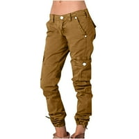 Dianli Womens Ladies Hippie Punk hlače s džepnim odjećom za ženske jogere labave hlače za vježbanje visokog struka