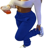 Povremeni jogger trenerice hlače za žene zimske flece casual labave trake za vuču harema hlače dame visoki struk