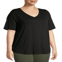 Terra & Sky Women's Plus Size kratki rukav Svakodnevni esencijalni V-izrez majice, 2-pack