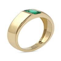 Imperijalni dragulj 10K žuto zlato smaragdni rez stvoren je smaragdni muški prsten pasijansa