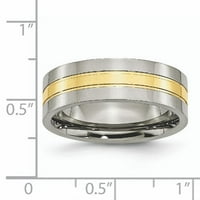 Žuti titanski prsten s oplatom i žljebljenim poliranjem