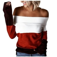 Džemper za djevojčice jesen / zima modni džemper s prugastim prugama vrhovi dugih rukava Bez naramenica pulover