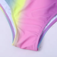 Bikini Setovi za žene, ženski blistavi konzervativni tankini s volanima visokog struka, dvodijelni kupaći kostim