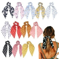 Šal za kosu, kravate za kosu, šifonske kravate za kosu s cvjetnim uzorkom, držač za rep, kravate u vintage dodacima