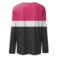 Tking modna dukserica za žene plus veličine dugih rukava cviwneck colorblock vrhovi pulover tunične košulje vruće