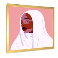 DesignArt 'Lijepa sažetak nasmiješena afro Afrikanka s vitiligo' marokanskim uokvirenim umjetničkim printom
