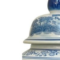 Orijentalni namještaj 18 pejzažni plavo-bijeli porculanski vrč za hram, ukrasni predmet, orijentalni predmet,